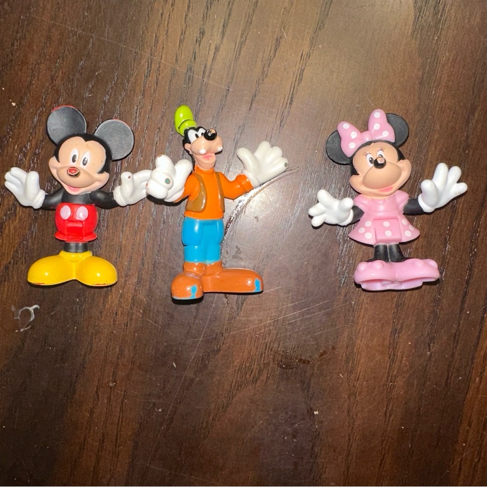 Mattel Disney Mickey Mouse Minnie Goofy Action Figures 3” RARE VINTAGE HTF